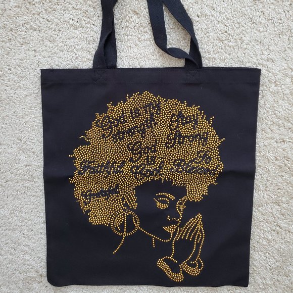 Wise Jewels Handbags - Afro Lady Blessed God is Good Shoulder Bag Tote